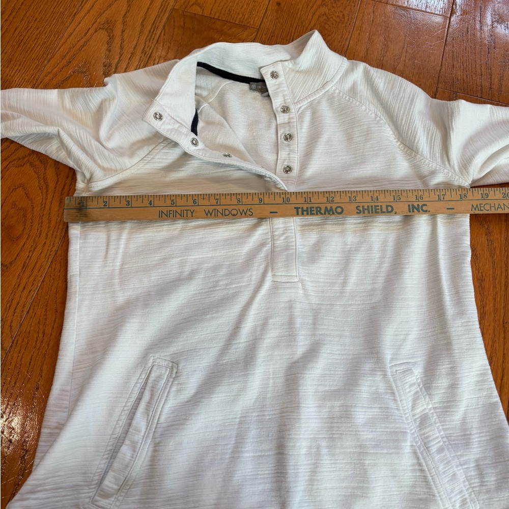 T by Talbots White Snap-Button Pullover Sweatshir… - image 7